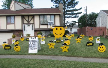 2D Graduation Smiley Face Display