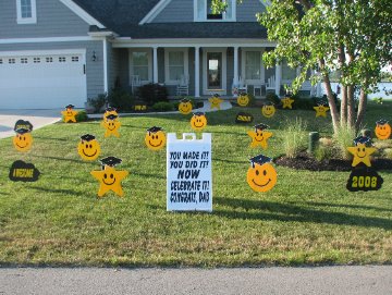 2D Graduation Smiley Face Display