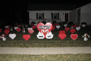 3D Swans/2D Hearts Display